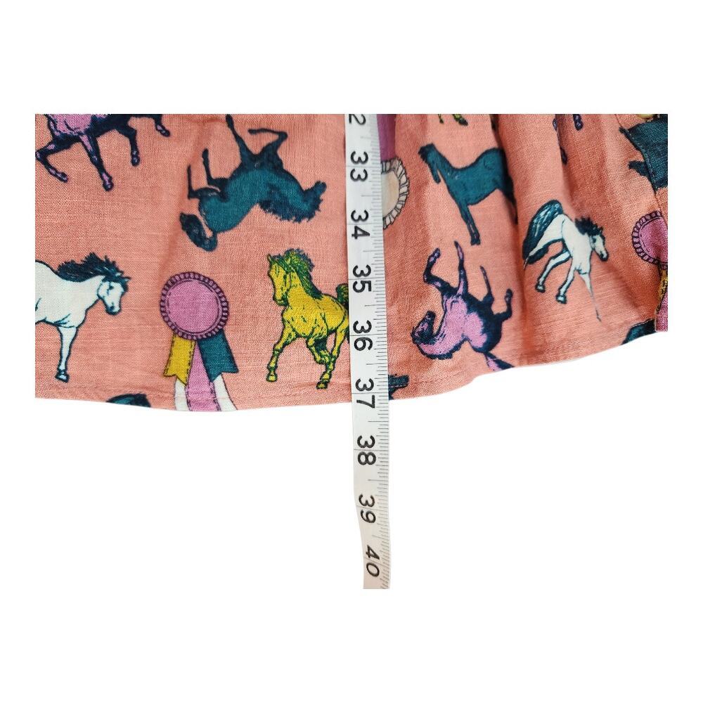 Modcloth sz 1X Horse ribbon shirt dress Linen blend lined pockets button up - Picture 14 of 16